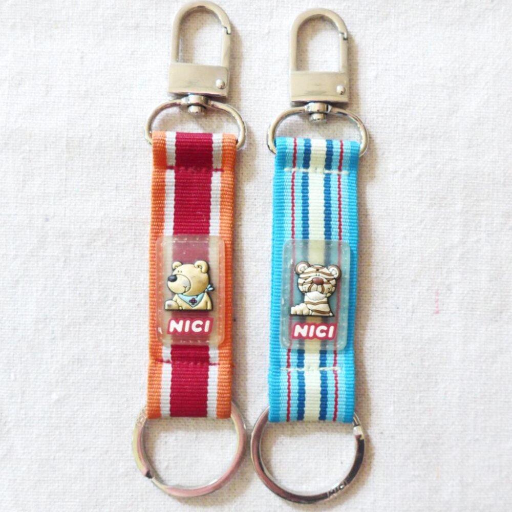 NICI Key Fobs, Bear and Tiger, Set of Two